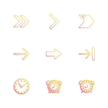 Arrows , directions , pointer , arrow , eps icons set vector Stock Illustration