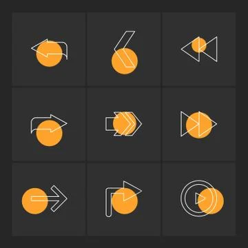 Arrows , directions , pointer , arrow , eps icons set vector Stock Illustration
