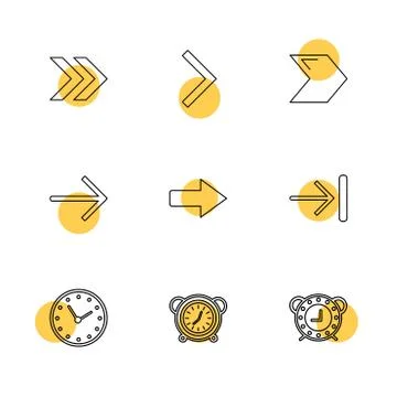 Arrows , directions , pointer , arrow , eps icons set vector Stock Illustration