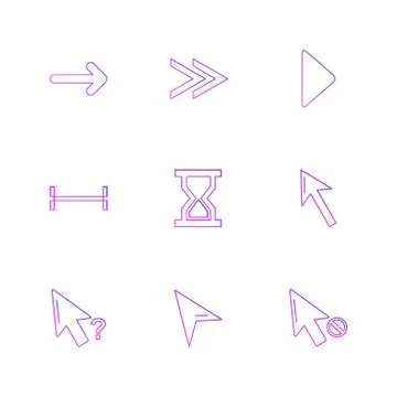 Arrows , directions , pointer , arrow , eps icons set vector Illustrazione stock