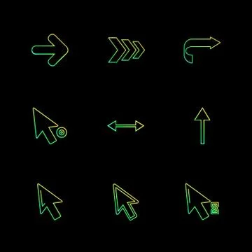 Arrows , directions , pointer , arrow , eps icons set vector Stock Illustration
