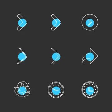 Arrows , directions , pointer , arrow , eps icons set vector Stock Illustration