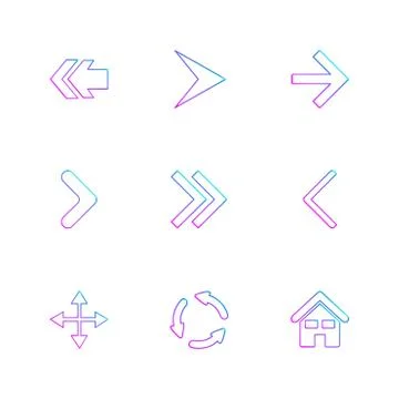 Arrows , directions , pointer , arrow , eps icons set vector Stock Illustration