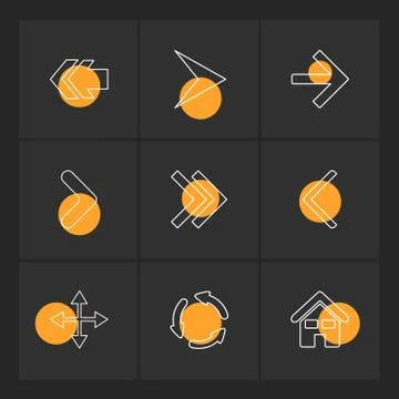 Arrows , directions , pointer , arrow , eps icons set vector Stock Illustration