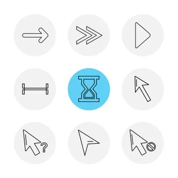 Arrows , directions , pointer , arrow , eps icons set vector Illustrazione stock