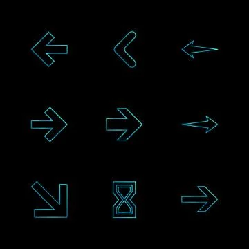 Arrows , directions , pointer , arrow , eps icons set vector Stock Illustration