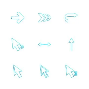 Arrows , directions , pointer , arrow , eps icons set vector Illustrazione stock
