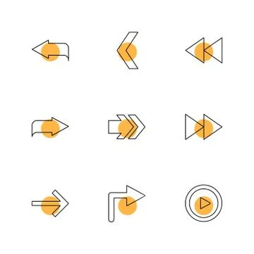 Arrows , directions , pointer , arrow , eps icons set vector Stock Illustration