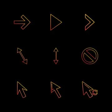 Arrows , directions , pointer , arrow , eps icons set vector Stock Illustration