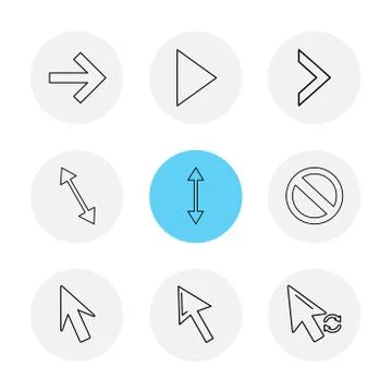 Arrows , directions , pointer , arrow , eps icons set vector Illustrazione stock
