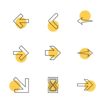 Arrows , directions , pointer , arrow , eps icons set vector Stock Illustration