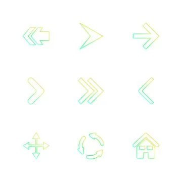 Arrows , directions , pointer , arrow , eps icons set vector Illustrazione stock