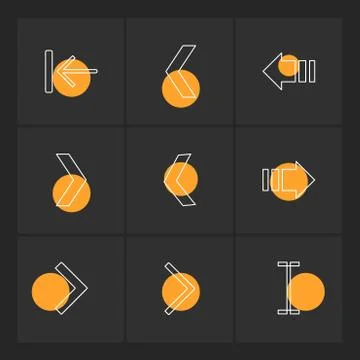 Arrows , directions , pointer , arrow , eps icons set vector Stock Illustration