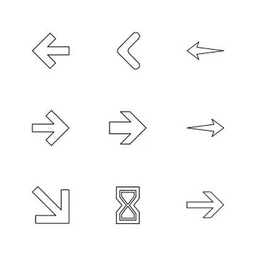 Arrows , directions , pointer , arrow , eps icons set vector Stock Illustration