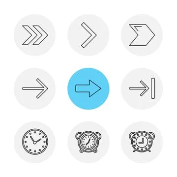 Arrows , directions , pointer , arrow , eps icons set vector Stock Illustration