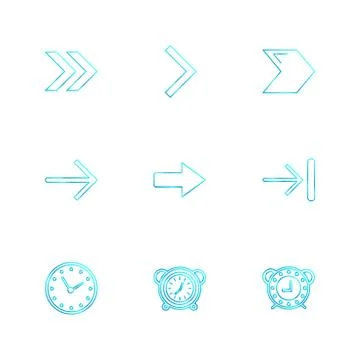 Arrows , directions , pointer , arrow , eps icons set vector Stock Illustration