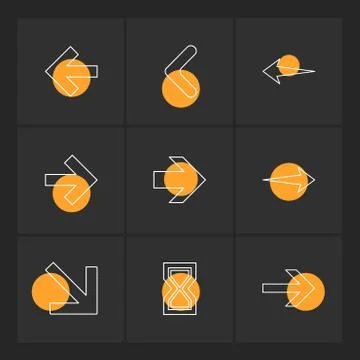 Arrows , directions , pointer , arrow , eps icons set vector Stock Illustration