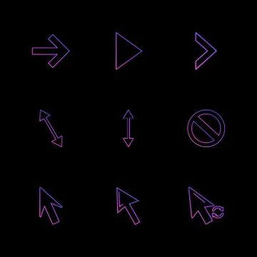 Arrows , directions , pointer , arrow , eps icons set vector Stock Illustration