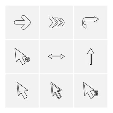 Arrows , directions , pointer , arrow , eps icons set vector Illustrazione stock