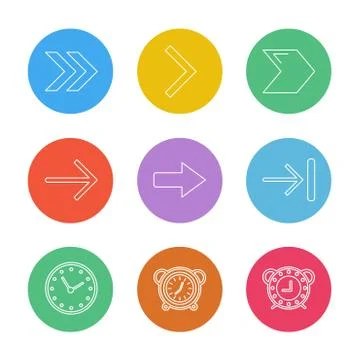 Arrows , directions , pointer , arrow , eps icons set vector Stock Illustration