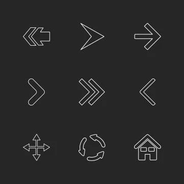 Arrows , directions , pointer , arrow , eps icons set vector Stock Illustration