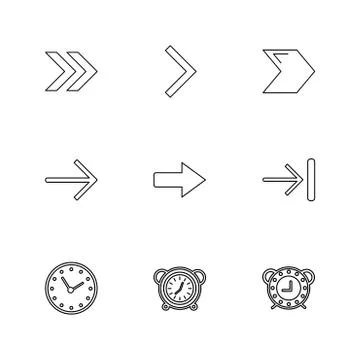 Arrows , directions , pointer , arrow , eps icons set vector Stock Illustration