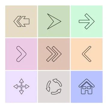Arrows , directions , pointer , arrow , eps icons set vector Illustrazione stock