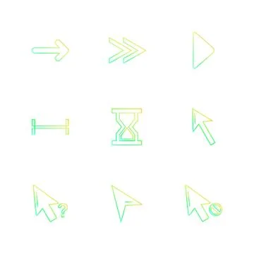 Arrows , directions , pointer , arrow , eps icons set vector Stock Illustration