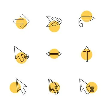 Arrows , directions , pointer , arrow , eps icons set vector Stock Illustration