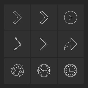 Arrows , directions , pointer , arrow , eps icons set vector Illustrazione stock