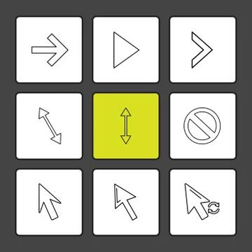 Arrows , directions , pointer , arrow , eps icons set vector Stock Illustration