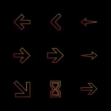 Arrows , directions , pointer , arrow , eps icons set vector Stock Illustration