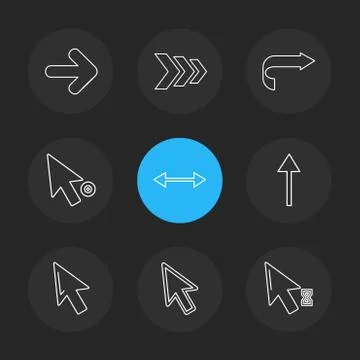 Arrows , directions , pointer , arrow , eps icons set vector Illustrazione stock