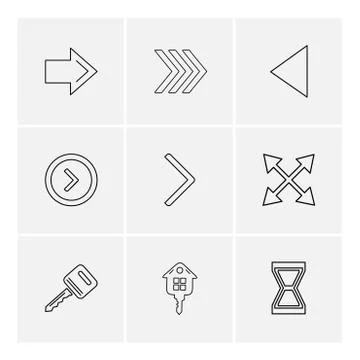 Arrows , directions , pointer , arrow , eps icons set vector Stock Illustration