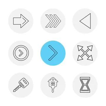 Arrows , directions , pointer , arrow , eps icons set vector Illustrazione stock