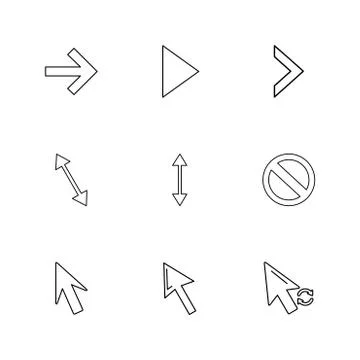 Arrows , directions , pointer , arrow , eps icons set vector Illustrazione stock