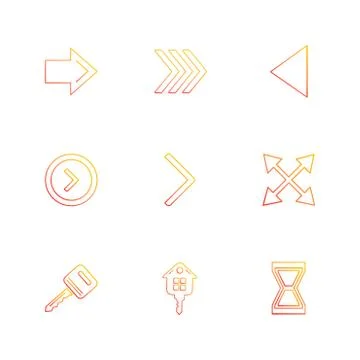 Arrows , directions , pointer , arrow , eps icons set vector Stock Illustration