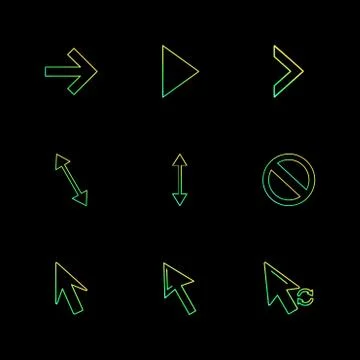 Arrows , directions , pointer , arrow , eps icons set vector Illustrazione stock