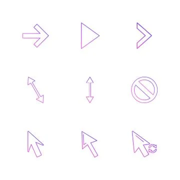 Arrows , directions , pointer , arrow , eps icons set vector Stock Illustration