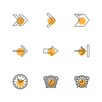 Arrows , directions , pointer , arrow , eps icons set vector Stock Illustration