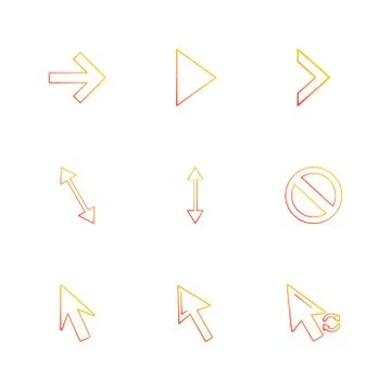 Arrows , directions , pointer , arrow , eps icons set vector Illustrazione stock