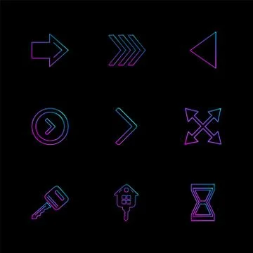 Arrows , directions , pointer , arrow , eps icons set vector Stock Illustration