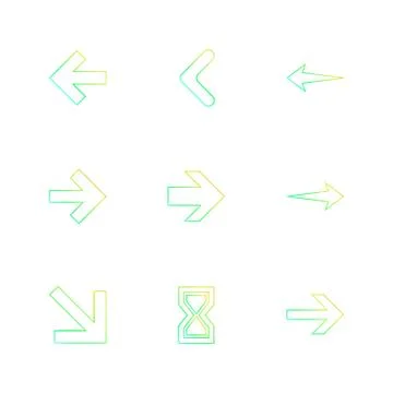 Arrows , directions , pointer , arrow , eps icons set vector Stock Illustration