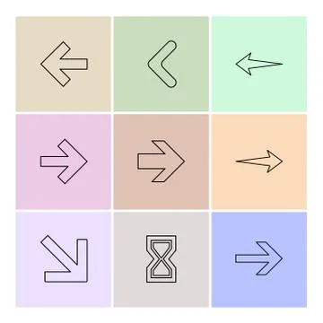 Arrows , directions , pointer , arrow , eps icons set vector Stock Illustration