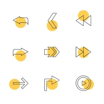 Arrows , directions , pointer , arrow , eps icons set vector Illustrazione stock