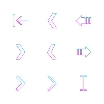 Arrows , directions , pointer , arrow , eps icons set vector Stock Illustration