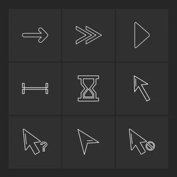 Arrows , directions , pointer , arrow , eps icons set vector Stock Illustration