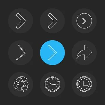 Arrows , directions , pointer , arrow , eps icons set vector Stock Illustration