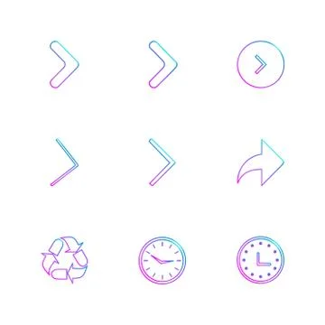 Arrows , directions , pointer , arrow , eps icons set vector Stock Illustration