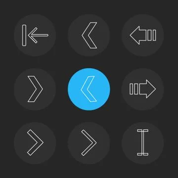 Arrows , directions , pointer , arrow , eps icons set vector Illustrazione stock